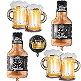5 Pcs Whiskey Bottle Beer Balloons Crown Balloons