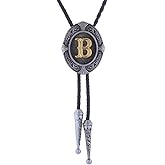 HUABOLA CALYN Vintage Bolo tie for Men Western Cowboy Native American Initial Letter ABCDJMR to Z Costume Bolo ties for Women