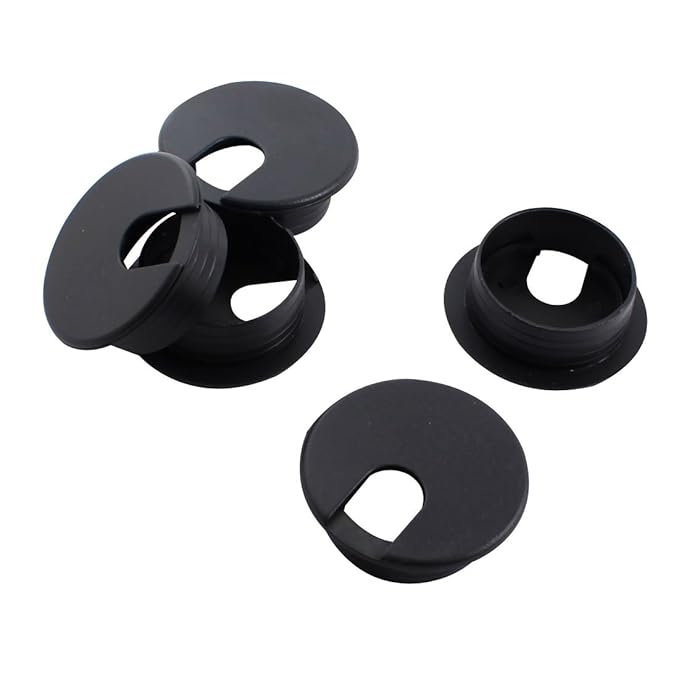 5pcs Black Plastic Grommet Cable Hole Cover 35mm Mount Dia