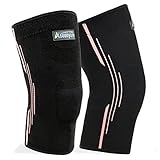 ASOONYUM Compression Knee Sleeve Running - Best Knee Brace for Meniscus Tear, Arthritis, Injury Recovery, Knee Support for CrossFit, Basketball Sports - Pair Wrap
