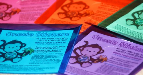 image for Monthly Baby Bodysuit Stickers, GREEN WINNIE POOH FRIENDS Baby Month O