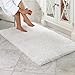 NORCHO Soft Microfiber Non-Slip Rubber Luxury Area Rug for Livingroom Bedroom Bathroom Decor Machine Washable 2.6 x 3.9ft /80 x 120cm White