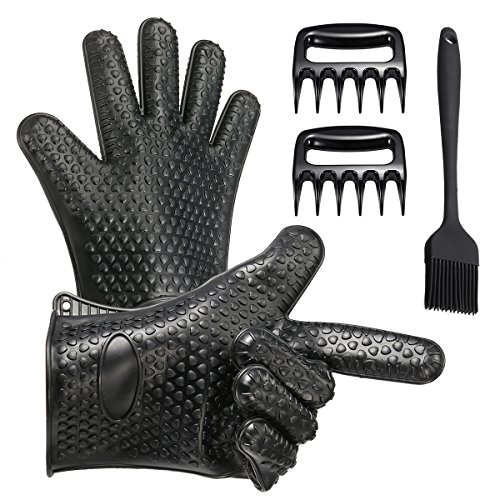 Meat Claw - Shredder Claws 2 Pack Silicone Sharp Pulled Pork Claw/Silicone BBQ/Cooking Gloves Plus/Oil Brushes For Cooking, Toastig, Grill, BBQ