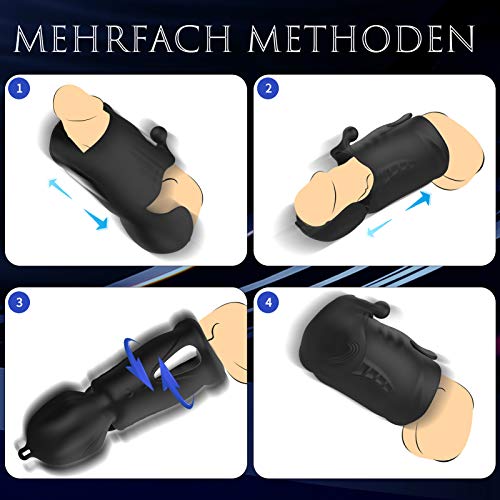Penis Vibratoren Elektrische Cup Masturbatoren für Männer mit 10 Vibrationsmodi, Vibrierende Masturbation Cup Wiederaufladbar Spielzeug Massager, Doppelmotor Eichel Stimulator(1)