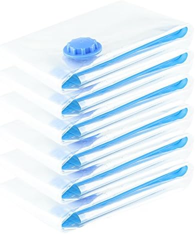 YIR Clothes Comforters Pillows Curtains Blankets Vacuum Storage Bag Portable Vacuum Waterproof Compression Bag Pack of 6 with free Hand Pump