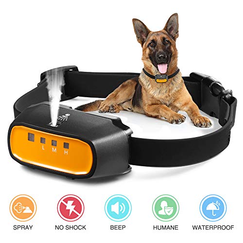 Citronella Spray Bark Collar, Automatic Training Bark Collar Rechargeable Citronella Anti-Bark Collar for Dogs Small Medium Large No Shock Harmless Waterproof