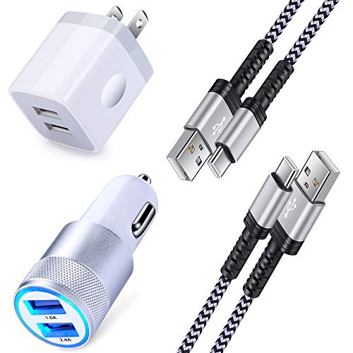 Fast USB C Car Charger, USB Charger Plug with 6FT Braided USB Type C Fast  Charging Cable Kit Compatible for Sa