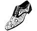 Bolano Mens Exotic Snake Printed Plain Toe Oxford Dress Shoe In White and Black: Style Cobra-473