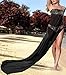 LA LEELA Women's Beachwear Summer Bandeau Sarong Coverups Beach Pareo Wraps Slit Swim Cover Up Bottom One Size Plus Black_V433