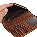 compalo RFID Blocking Vintage Full Grain Leather Long Bifold Wallet for Men ID Cash Card Wallet Checkbook Credit Cards Holder