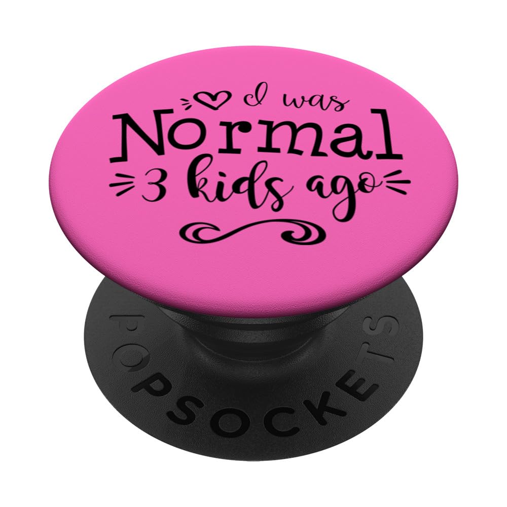 Funny Mom Life of Three Girl Mama Boy Mommy Stress Anxiety PopSockets Swappable PopGrip