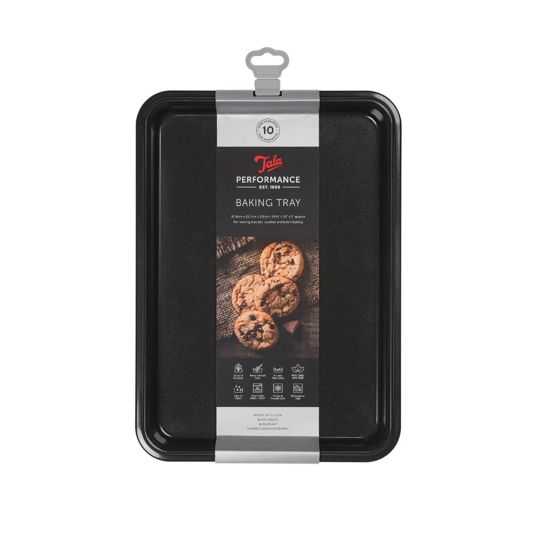 Tala Performance Baking Tray, Professional Gauge Carbon Steel with Eclipse Non-Stick Coating, Perfect for Cooking and Roasting, 34.5x24.3x2.1 cm