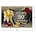 MEHOFOTO Photo Background Shining Sequin Black Gold High Heels Champagne Woman Red Rose Balloons 50th Happy Birthday Party Banner Backdrops for Photography 8x6ft