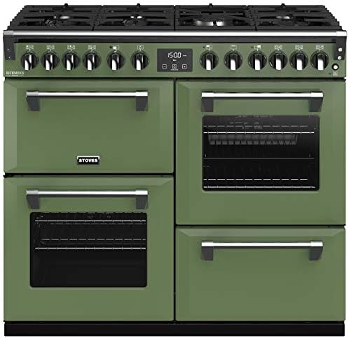 Stoves Richmond Deluxe S1000DF CB Freestanding A/A/A Rated Dual Fuel Range Cooker -Soho Green