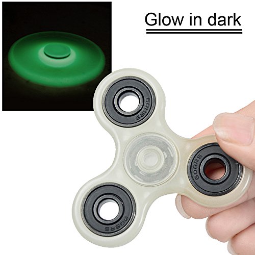 LightBiz Tri-Spinner ABS Si3N4 Ceramic Bearing Fidget Spinner Focus Toys (Glow in dark)