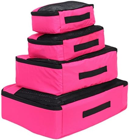 Smart Packing Cubes, Set of 4 Sizes Ripstop Nylon, Mesh Top by Zoomlite