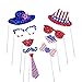 EBTOYS 4th of July Photo Booth Props 26-Kit Patriotic Props on a Stick for Independence Day Party Supplies