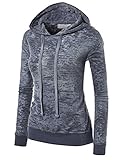 MBJ Womens Long Sleeve Burnout Thermal Pullover Hoodie