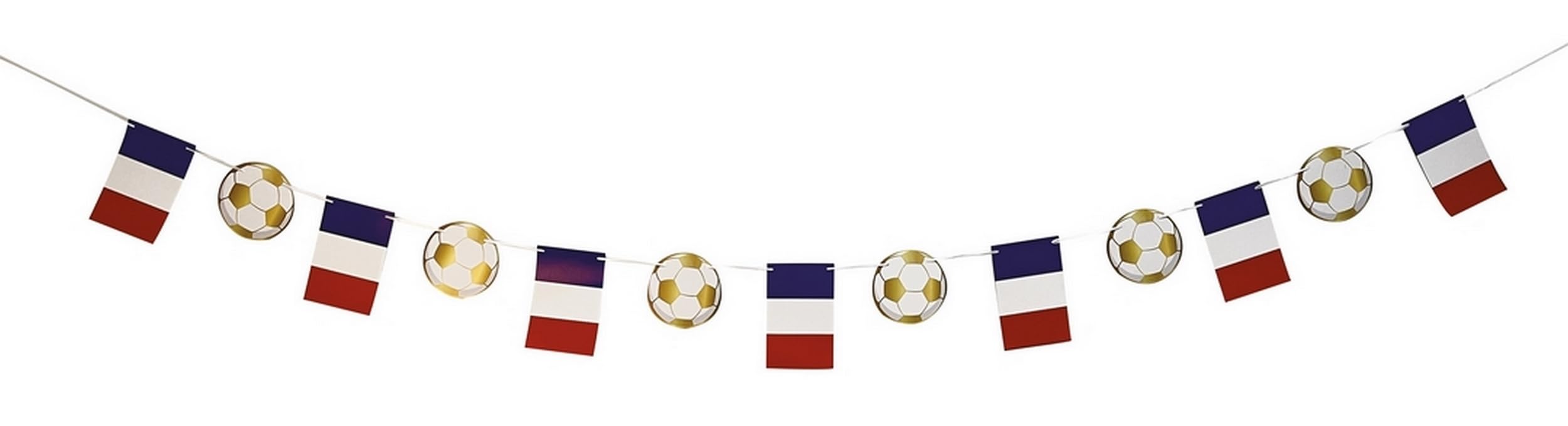 P'TIT CLOWN - 22399 - France Flag Garland - Blue White Red - Ideal for National Party Decorations, Sports Events - Paper - 5m