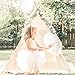 Lebze Teepee Tent for Kids, Lace Teepee for Girls Canvas Children Play Tent for Indoor Outdoor Christmas Decor with Carry Case