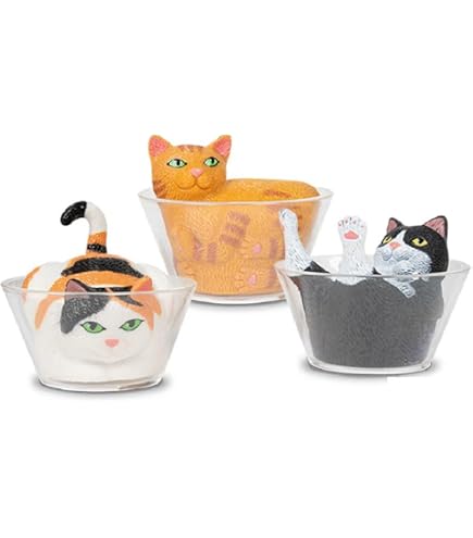 Amazon.com: Archie McPhee Secret Cat Cult Gift Set 6 Vinyl Cats