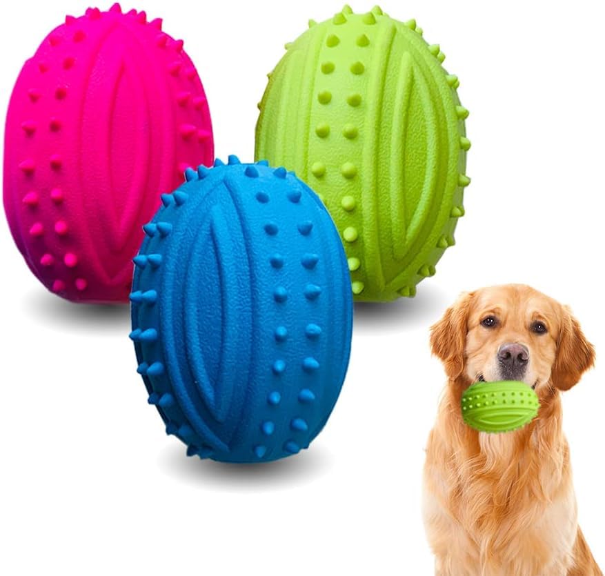 Kingdom Squeaky Rugby Ball Dog Toy