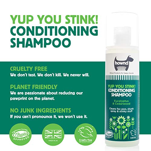 HOWND YUP YOU STINK ODOR DEODORIZING & DEEP CLEAN 2-IN-1 DOG SHAMPOO AND CONDITIONER – HYPOALLERGENIC, VEGAN, PH-BALANCED, ODOR CONTROL FOR SMELLY, ITCHY DOGS – CEDARWOOD AND EUCALYPTUS