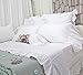 Queen's House White Ruffles Bed Sheet Set Cotton 4-Piece King Size-Style G