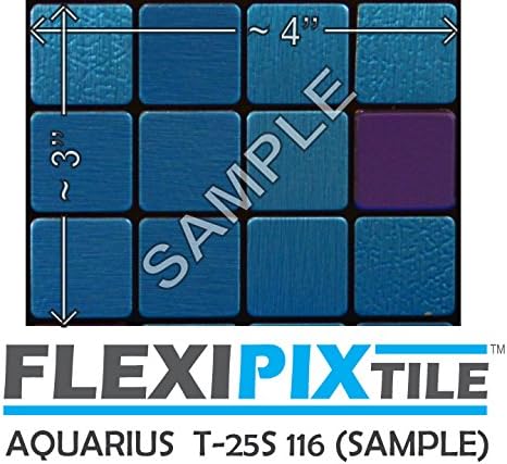 FLEXIPIXTILE, SAMPLE, Aluminum Mosaic Tile, Peel & Stick, Kitchen Backsplash, Accent Wall, AQUARIUS