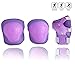 Kids Cycling Inline Roller Skating Protective Gear Set, Knee Pads Elbow Pads Wrist Guards for Boys and Girls Pack of 6 (Purple, Small)