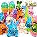 Easter Eggs Fillers 【24Pcs】12 Plush Bunnies + 12 Surprise Eggs 3