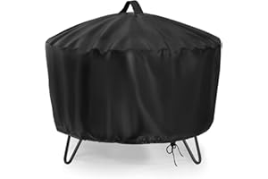 Youlvy Fire Pit Cover Round 25 inch,Outdoor Wood Smokeless Firepit Cover Round,Waterproof Small Round Firepit Cover 600D- 25 X 25 X 18 Inch