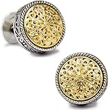 Men's Vintage Handcrafted Round Cufflinks, Gift Box Included