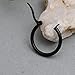 Thenice 1 Pairs Men's Black Titanium steel Ear ring Hoop Earrings (the inside diameter of:14mm)