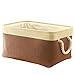 TheWarmHome Fabric Basket with Lined Large Storage Basket Baby Basket Toy Box,Brown Patchwork,16