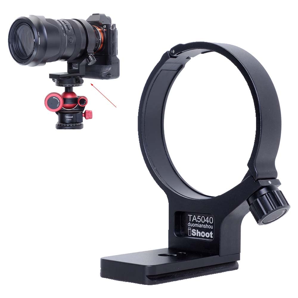iShoot Metal Lens Collar Tripod Mount Ring Compatible with Tamron 50-400mm f/4.5-6.3 Di III VXD A067, Lens Support Holder Bracket Bottom is Arca-Swiss Fit Quick Release Plate Dovetail Groove