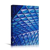 Canvas Wall Art Blue Building Patterns Abstract Architecture & Maps Building Chic Home Office Photography - 12x18 inches