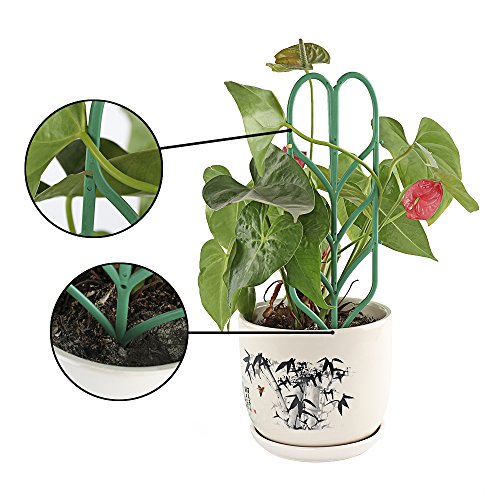 ASSR Garden Trellis, DIY Garden Plant Pot Leaf Shape Mini Climbing Trellis Plant Support(6 Pack)