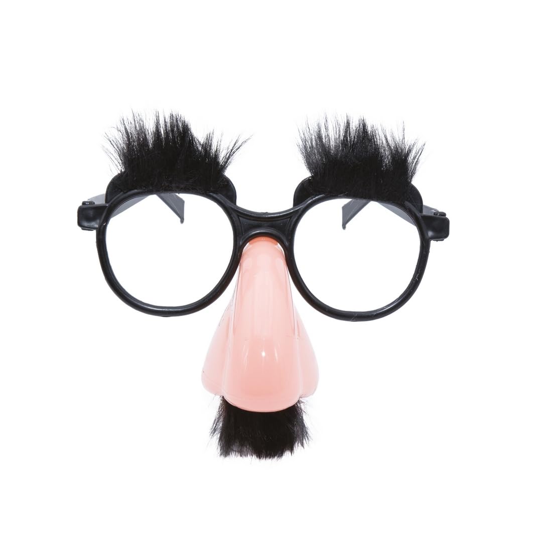 P 'tit clown Plush 40603 – Grumpy - Nose, Glasses and Moustache Eyebrows – Black