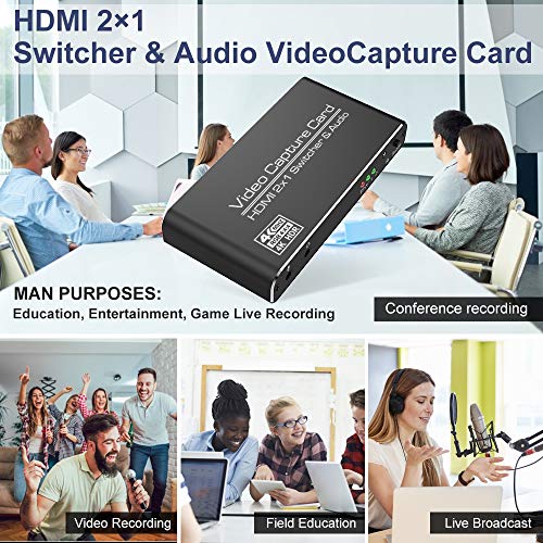 Capture Card, HDMI 2×1 switcher & Audio Video Capture Cards High