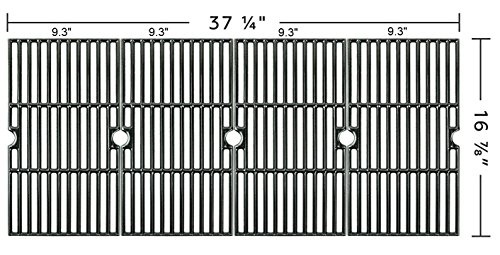 Music City Metals Matte Cast Iron Cooking Grid Replacement For Gas Grill Model Charbroil 463230710, Set Of 4