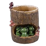 Tinksky Cute Green Frog Flower Sedum Succulent Pot Planter Bonsai Trough Box Plant Bed Office Desk Home Garden Pot Decor