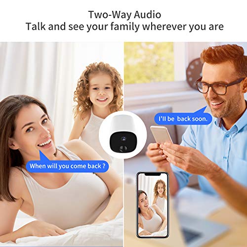 [10400mAh]Battery Operated Outdoor Wireless Security Camera,NexTrend 1080p Indoor WiFi IP Camera,6 Months Usage Survelliance Cameras w/Night Vision 2-Way Audio PIR Alert TF Card Slot for Home/Baby/Pet - Thumbnail 4