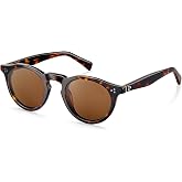 CARFIA Retro Acetate Polarized Sunglasses for Men | Handcrafted Thick Acetate, Vintage Round, UV400 protection Lenses Anti-Reflective Golf Shades
