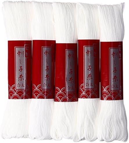Yokota Daruma Piercing Thread Yarn 100 M Col.1 White Set Of 5 (japan import)