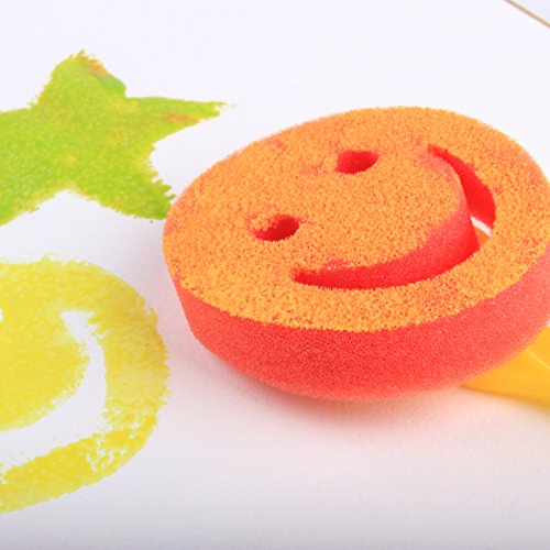 25 Pieces Kids Sponge Painting Brushes for Early Learning Mini Flower Sponge Brushes Drawing tools (multicolor) - Thumbnail 7