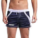 DESMIIT Men's Mesh Short With Pocket Dark Blue US Small Asia L Waist:30-32
