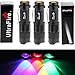 Ultrafire® 7w 300lm Cree Q5 LED 3-mode Mini Black Shell Portable Flashlight Torch Adjustable Focus Zoom Lamp (Red/Green/Uv Light)