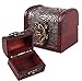 Hofumix Jewelry Box Vintage Wood Handmade Box with Mini Metal Lock for Storing Jewelry Treasure Pearl