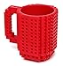 Build-On Brick Mug - 12oz Red Mug Set DIY Blocks Cup Building Toy Cup Party Supply Drinkware